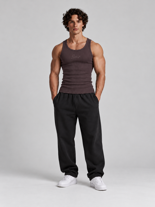 Ribbed Vest - Brown