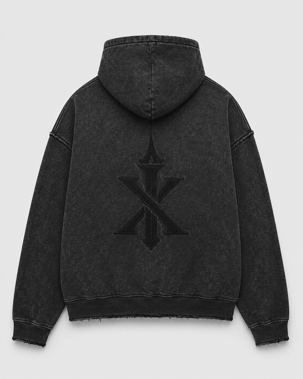 IRONIX Varsity Zip Hoodie – Black on Black