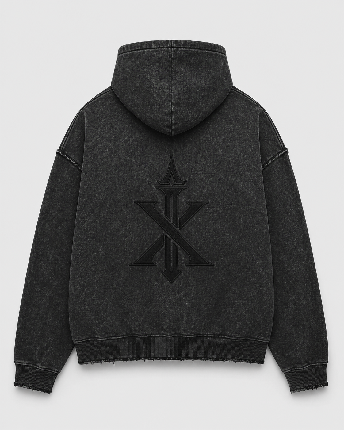 IRONIX Varsity Zip Hoodie – Black on Black