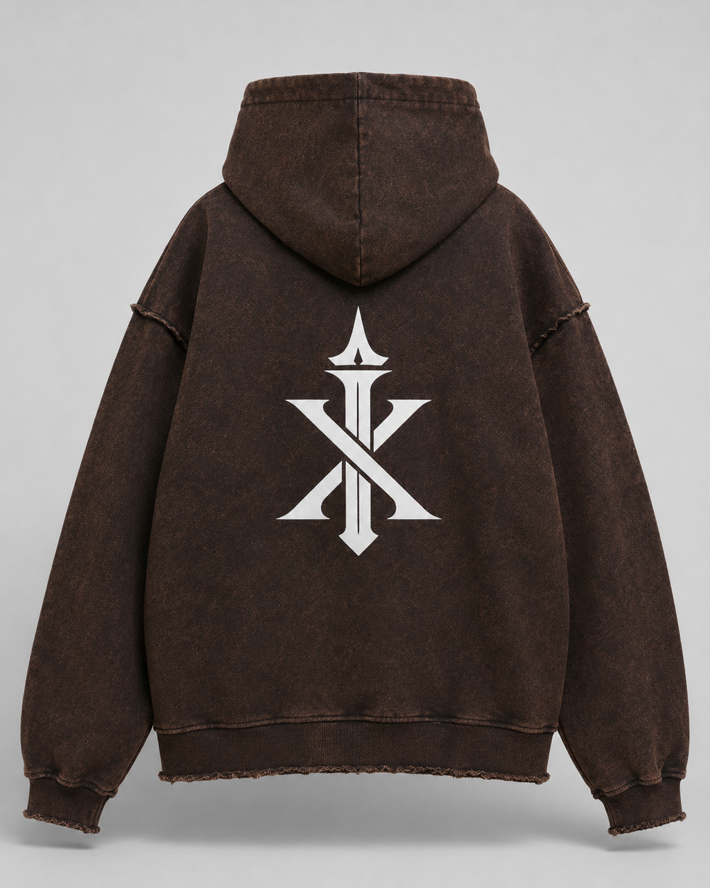 IRONIX Varsity Zip Hoodie – Brown / White