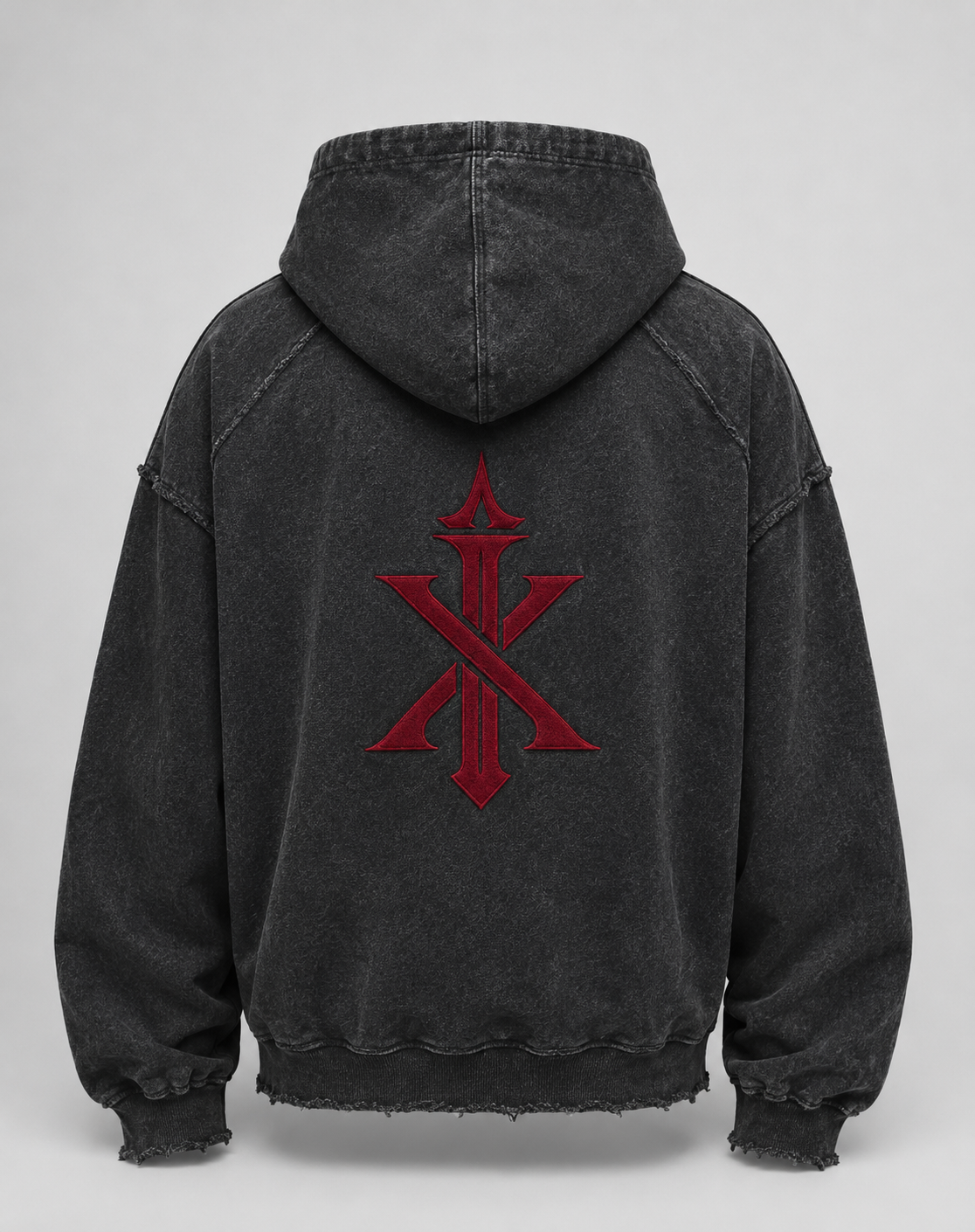 IRONIX Varsity Zip Hoodie – Black / Red