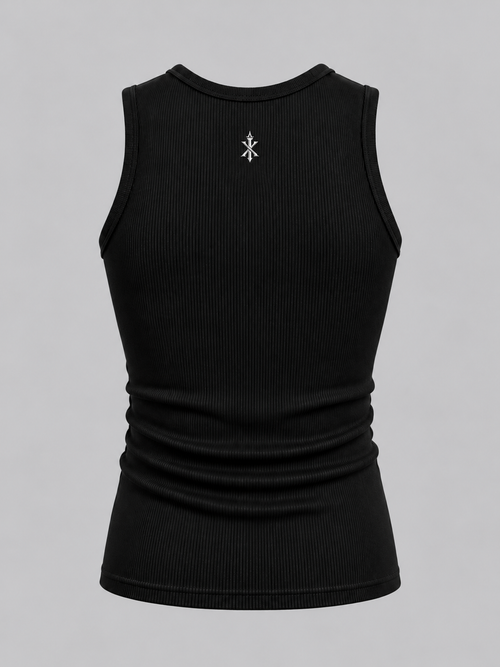 Ribbed Vest - Black
