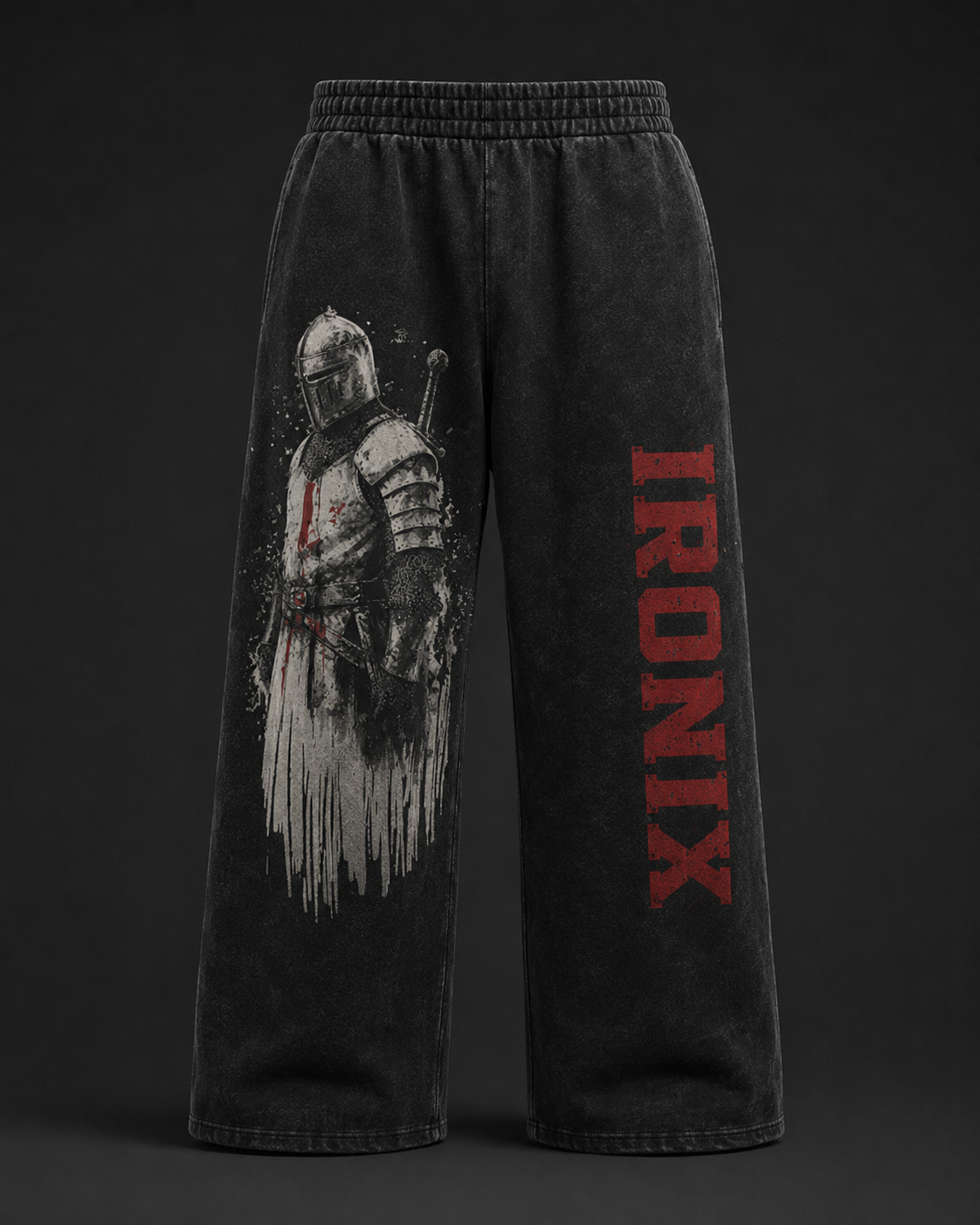 IRONIX Wide-Leg Jogger – Black