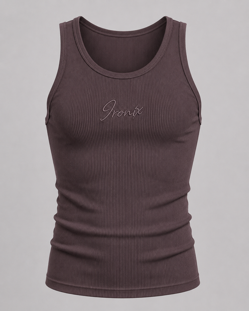 Ribbed Vest - Brown